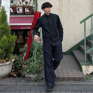 High-neck cropped blouson