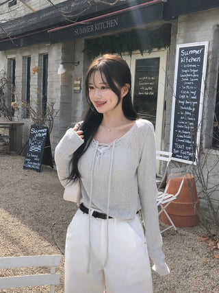 Semi-wide chino pants