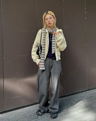 Hammer Loop Big Hip Pocket Cotton Wide Pants