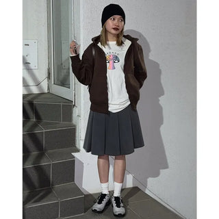 Pleated medium skirt
