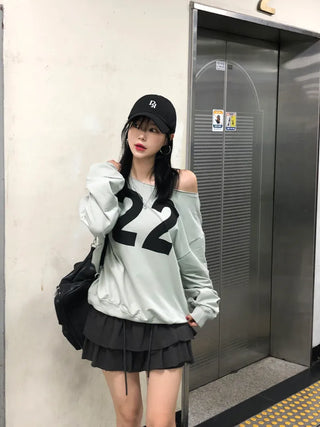 [2 colors] Tiered elastic skirt
