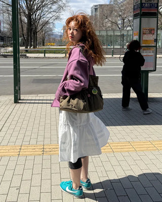 Waist string midi skirt