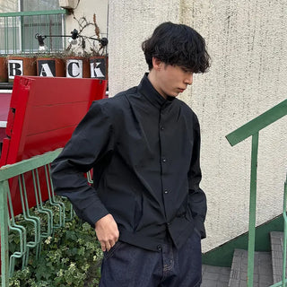 High-neck cropped blouson