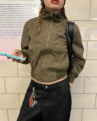 Wide Rib Corduroy Semi-Cropped Blouson Jacket