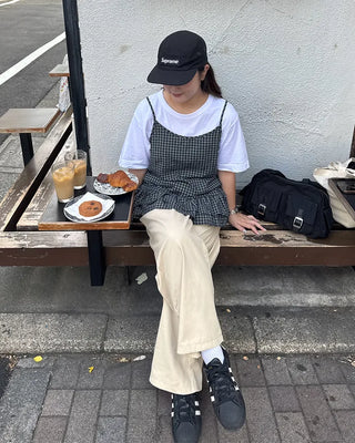 Checked Shirred Camisole