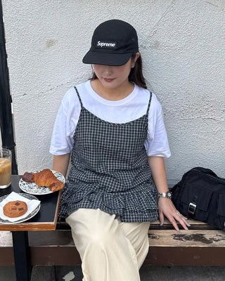Checked Shirred Camisole