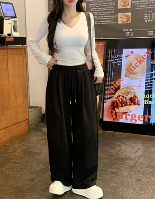 [3 colors] Pleated wide training pants