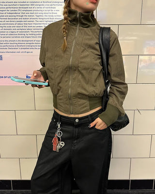 Wide Rib Corduroy Semi-Cropped Blouson Jacket