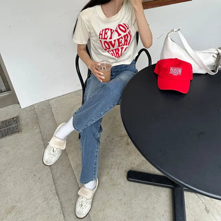 Lovely Heart Cropped Short-Sleeve T-Shirt
