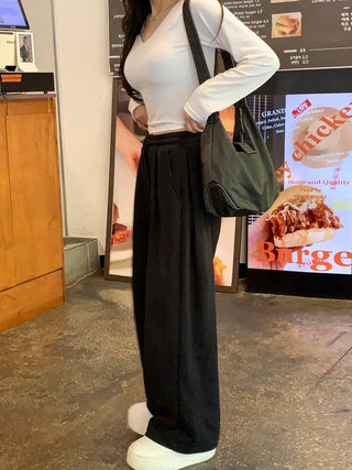 [3 colors] Pleated wide training pants