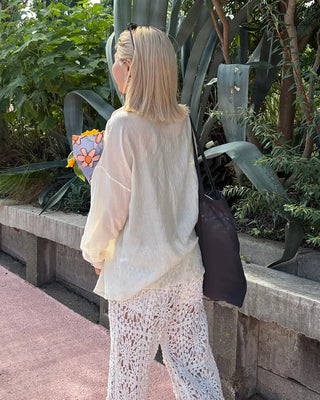 Wrinkle Sheer Loose Long Shirt