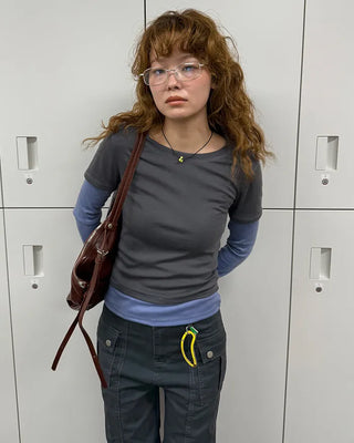 Leather String Shoulder Bag