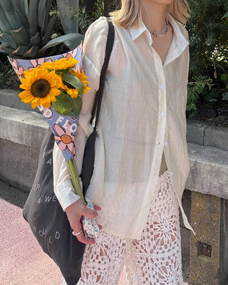 Wrinkle Sheer Loose Long Shirt