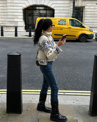 Square-toe triple-strap mid-calf boots