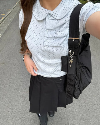 Pleated midi skirt