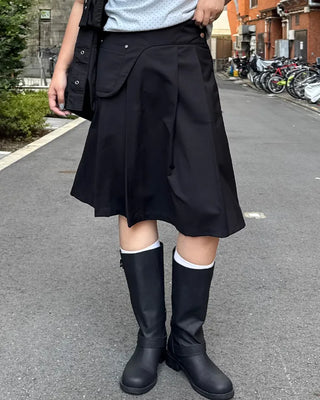 Pleated midi skirt