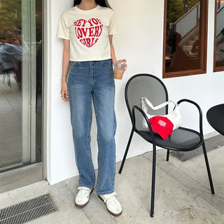 Lovely Heart Cropped Short-Sleeve T-Shirt