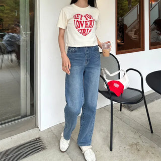 Lovely Heart Cropped Short-Sleeve T-Shirt
