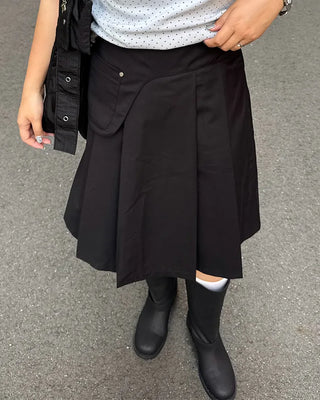 Pleated midi skirt
