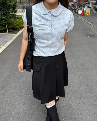 Pleated midi skirt