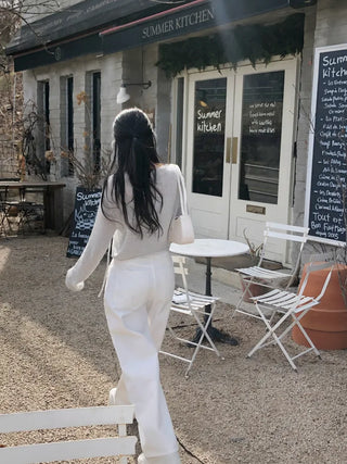 Semi-wide chino pants