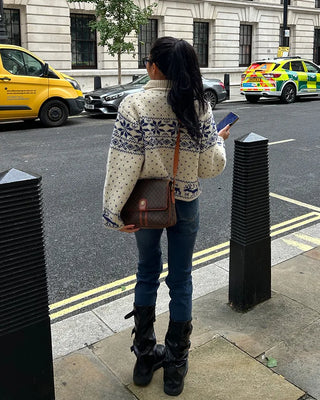 Square-toe triple-strap mid-calf boots