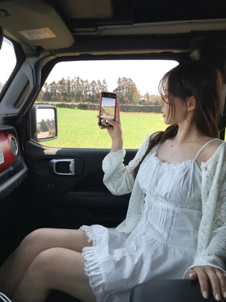 [Adjustable Straps] Lace Ribbon Camisole Dress