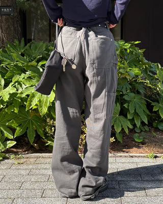 Hammer Loop Big Hip Pocket Cotton Wide Pants