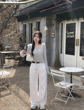 Semi-wide chino pants