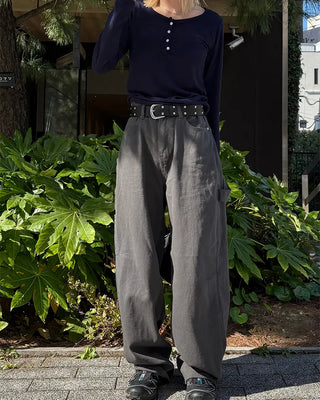 Hammer Loop Big Hip Pocket Cotton Wide Pants