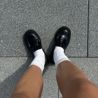 Round platform loafers