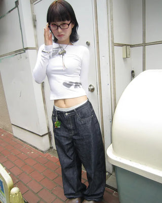 Summer Rigid Wide Denim Pants