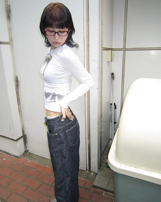 Summer Rigid Wide Denim Pants
