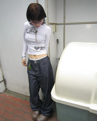 Summer Rigid Wide Denim Pants