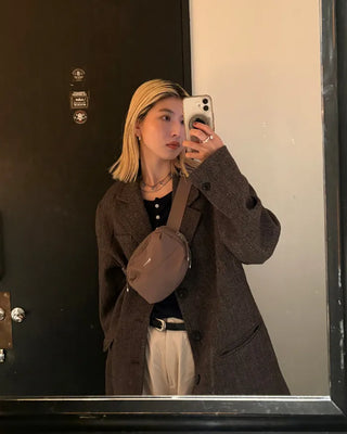 (Unisex) Herringbone Dart Line Single Jacket