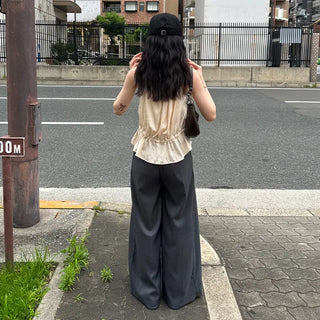 String Shirring Sleeveless Blouse