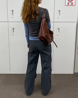 Leather String Shoulder Bag
