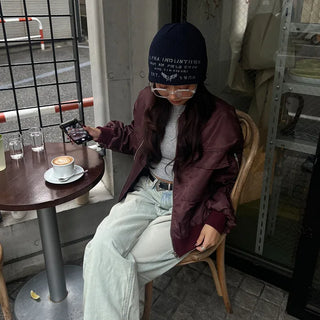 Basic long-sleeve cropped T-shirt