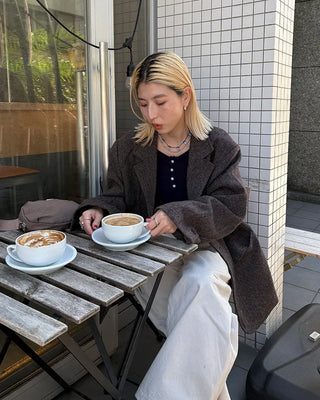 (Unisex) Herringbone Dart Line Single Jacket