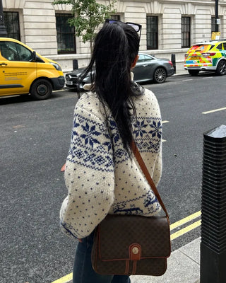 Polka Dot Reindeer Nordic Double Zip Knit Blouson