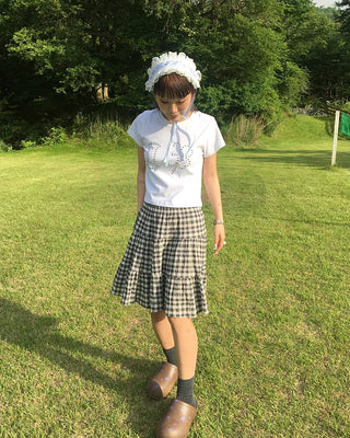 I Clover Stud Semi-Cropped Half T-Shirt