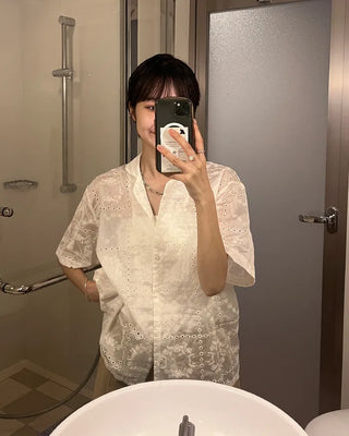 Heart embroidered shirt
