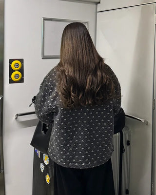 Polka dot fleece jacket