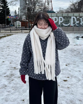 Polka dot fleece jacket