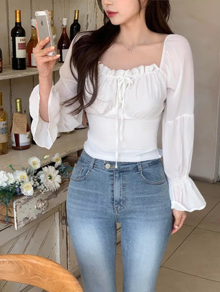 [2-way] Shirred Blouse