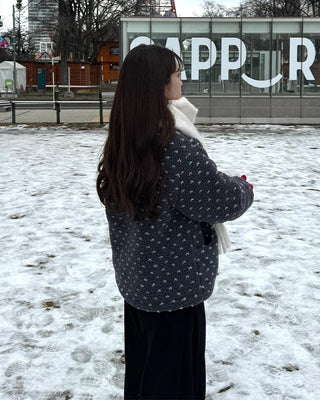 Polka dot fleece jacket