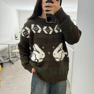 Two-rabbit round knit