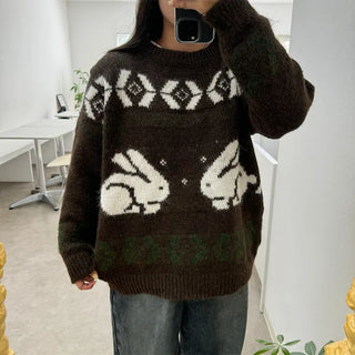 Two-rabbit round knit
