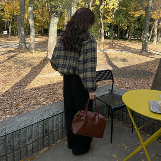 Corduroy strap wide pants
