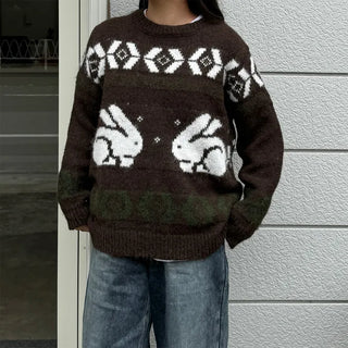 Two-rabbit round knit
